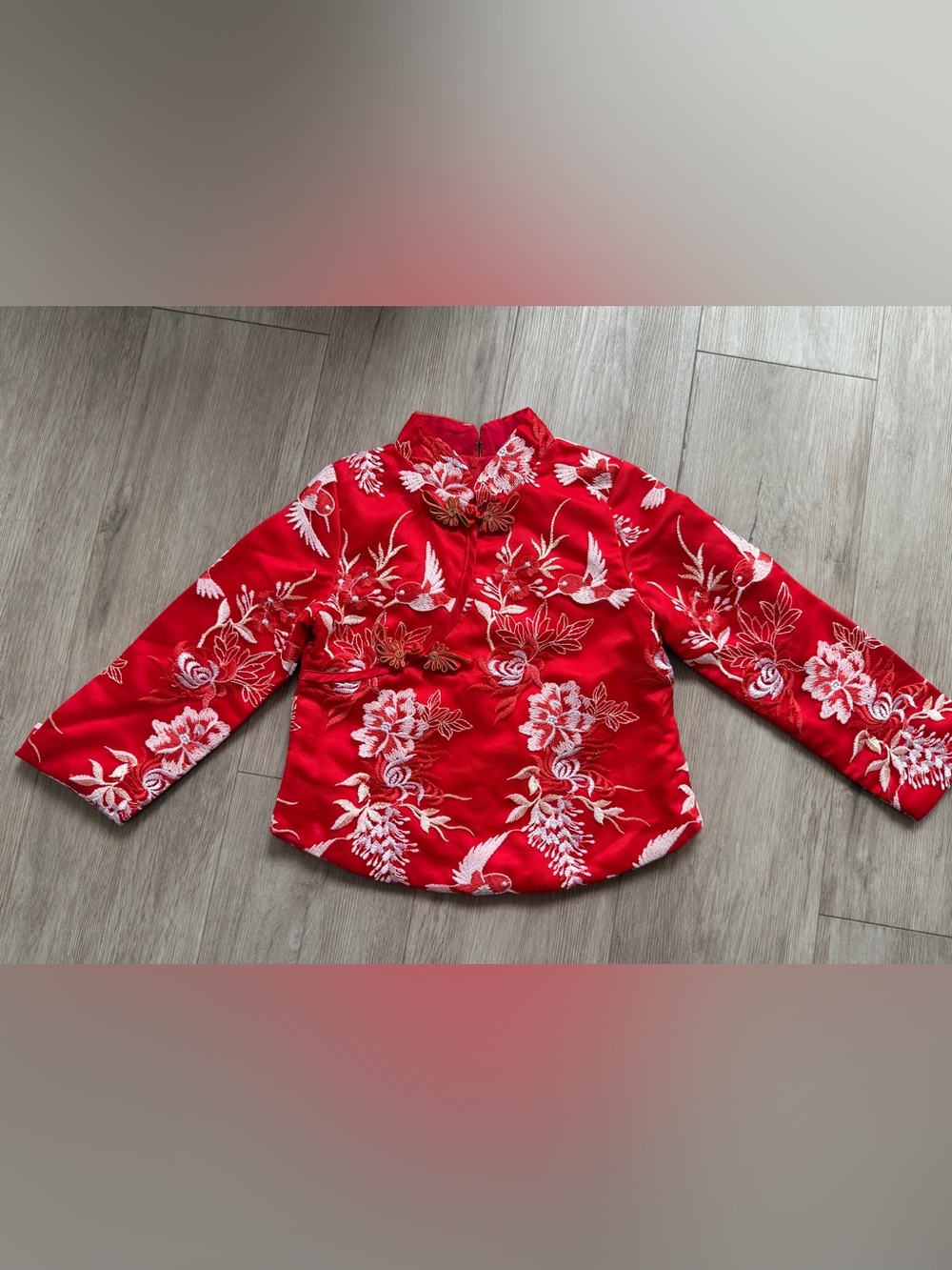 Red Floral Embroidered Top & Tulle Skirt 2-Piece Set
